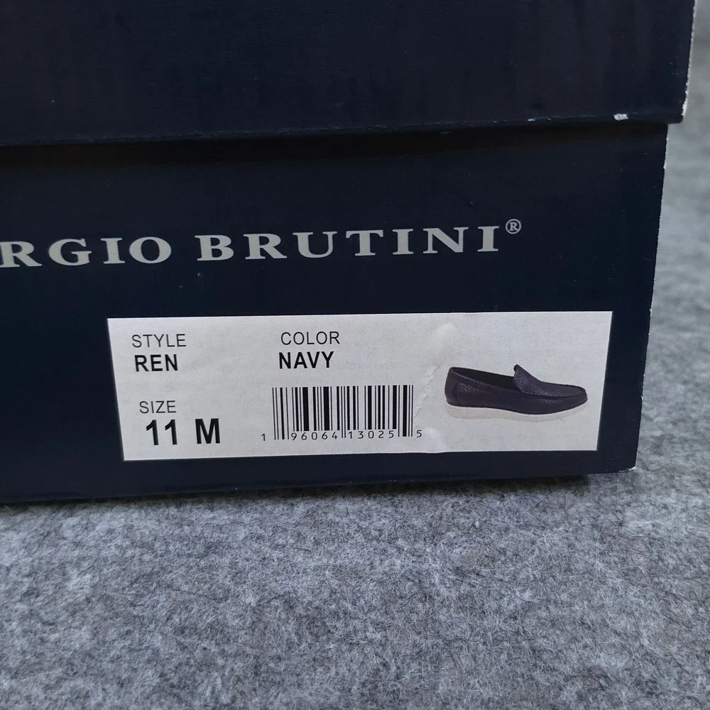 Giorgio Brutini Ren Navy Woven Loafers Mens 11 M Memory Foam Slip On Shoes